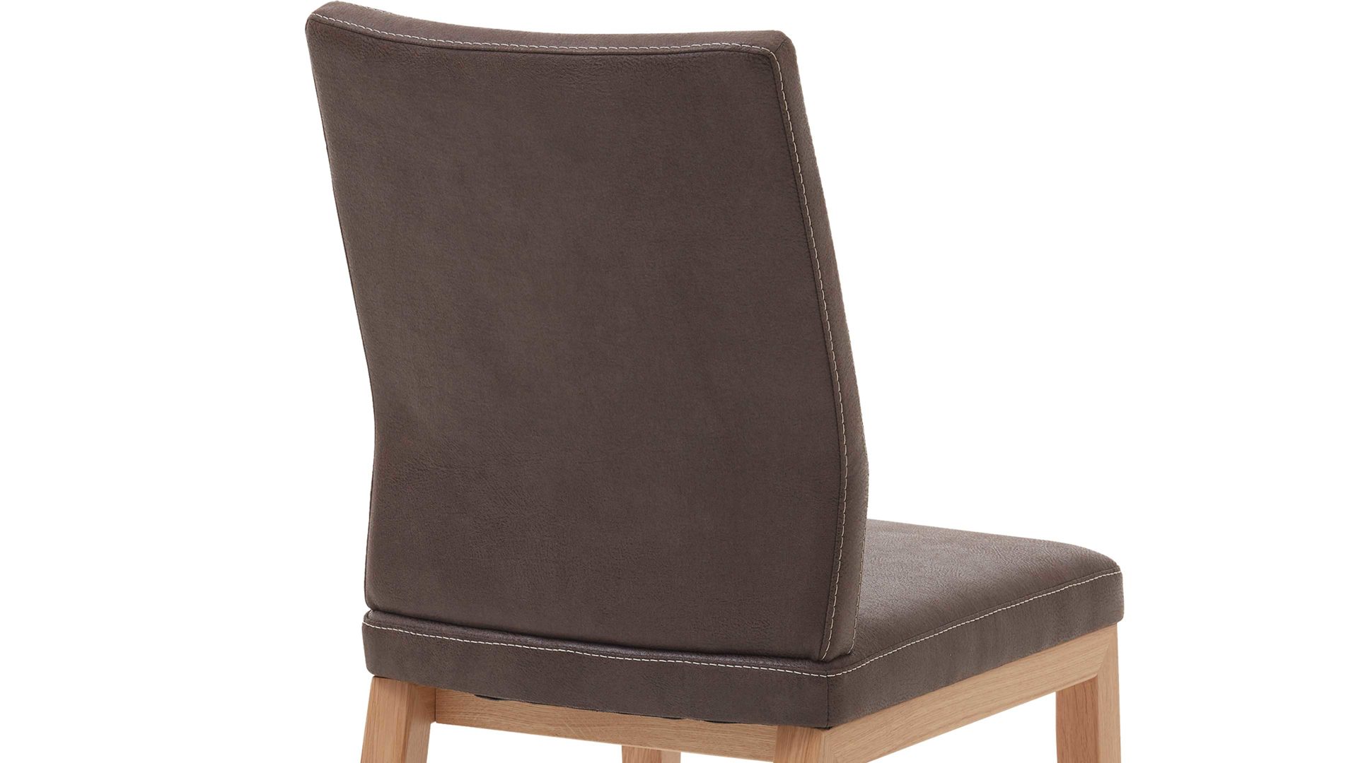 Vierfußstuhl Dudinger furniture aus Stoff in Dunkelbraun Vierfußstuhl Laura dunkelbrauner Stoffbezug & Eichenholzgestell