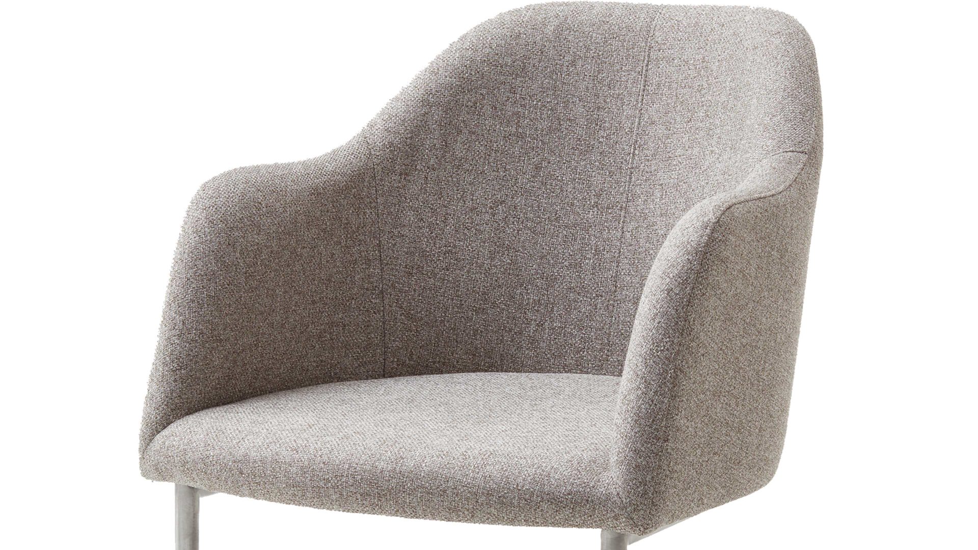 Schwingstuhl Standard furniture factory aus Stoff in Beige Armlehn-Schwingstuhl Charly schlammfarbener Webstoff Nexus 9013 & Edelstahlgestell