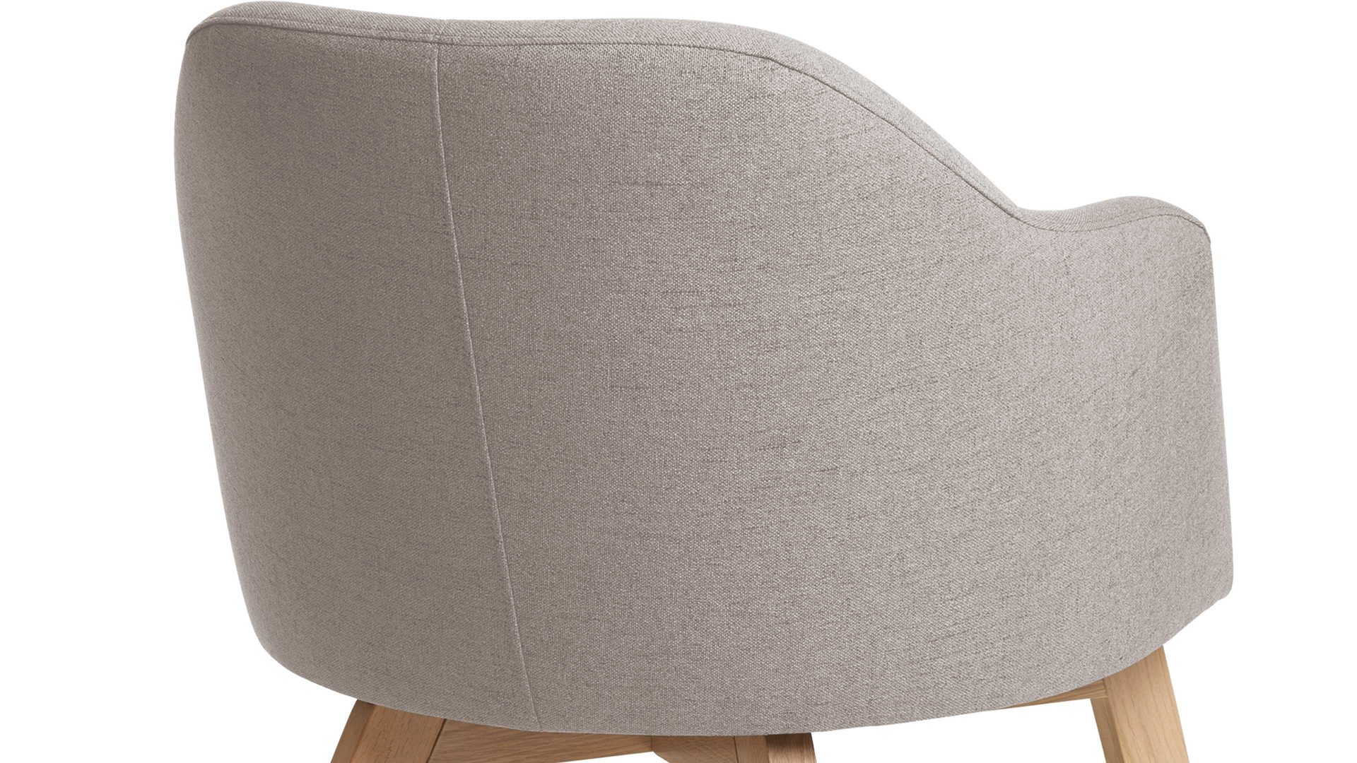 Polsterstuhl Standard furniture factory aus Stoff in Braun Armlehnstuhl Charly taupefarbener Webstoff Nexus 9011 & Eichenholzfüße