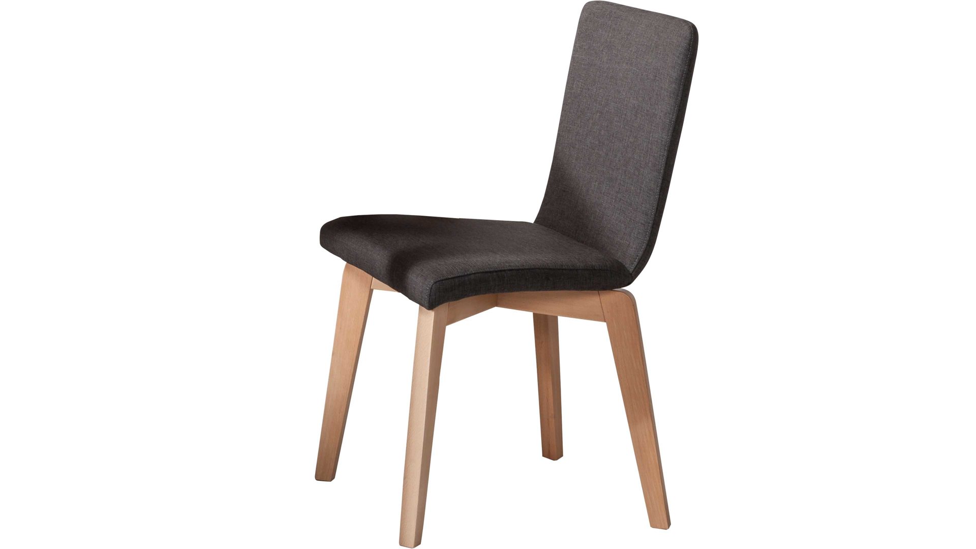 Polsterstuhl Standard furniture factory aus Webstoff in Grau Polsterstuhl bzw. Sitzmöbel Manon anthrazitfarbener Bezug 7047 Grand, Schale 3 & Eichenholzgestell