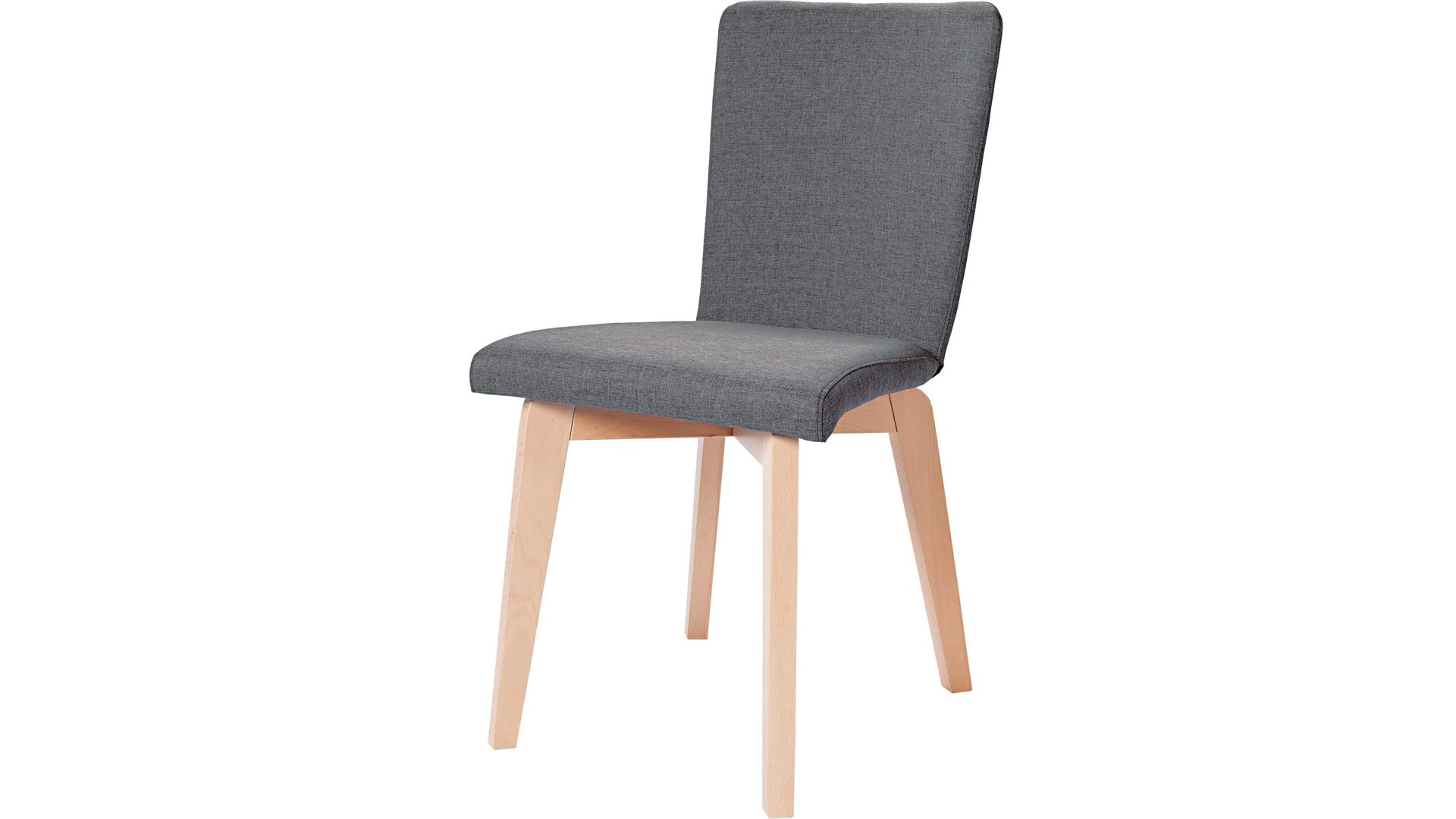 Polsterstuhl Standard furniture factory aus Stoff in Grau Polsterstuhl, Sitzmöbel bzw. Massivholzmöbel Manon anthrazitfarbener Bezug Grand 7047, Sitzschale 3 & Buchegestell