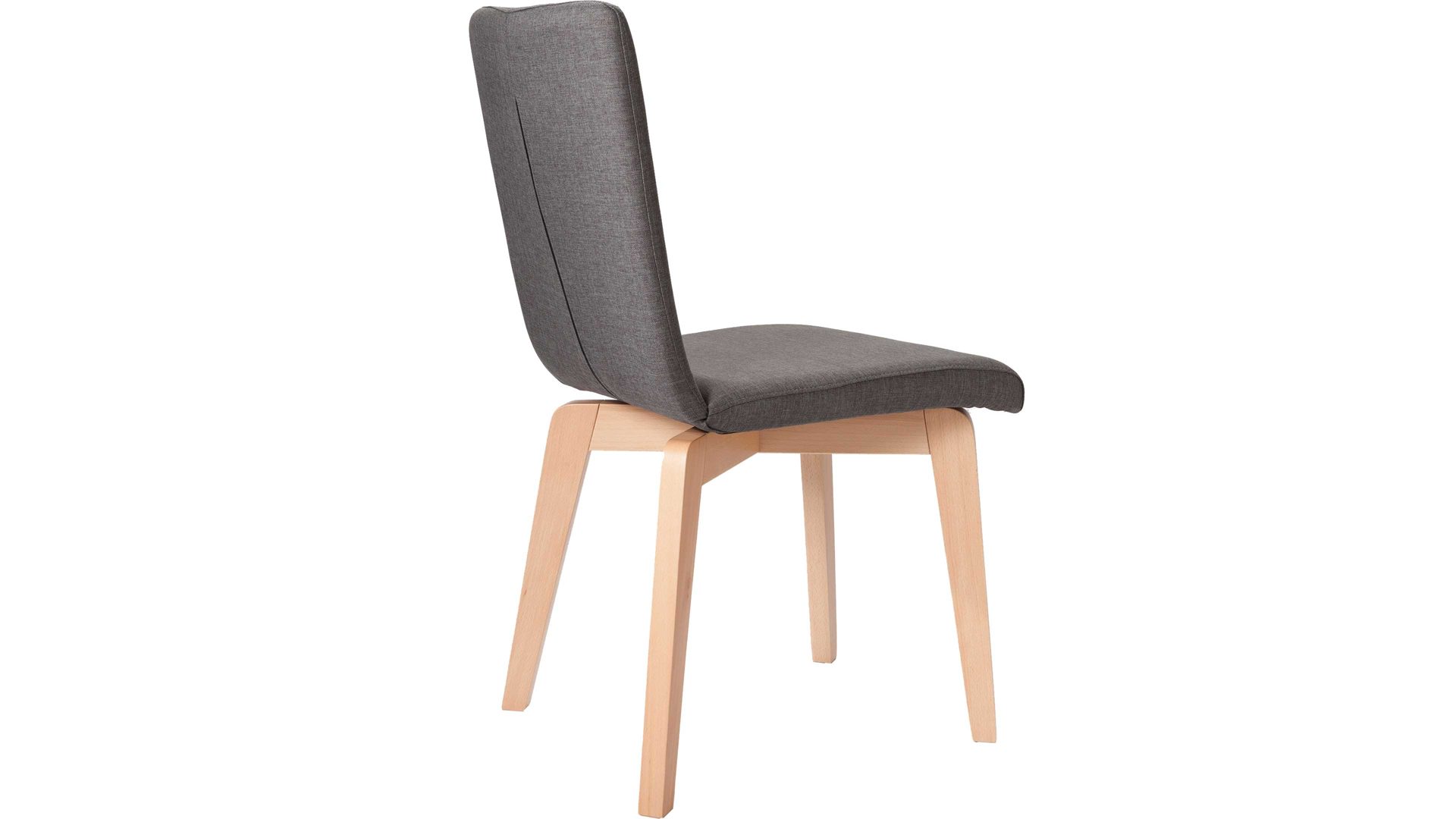 Polsterstuhl Standard furniture factory aus Stoff in Grau Polsterstuhl, Sitzmöbel bzw. Massivholzmöbel Manon anthrazitfarbener Bezug Grand 7047, Sitzschale 3 & Buchegestell