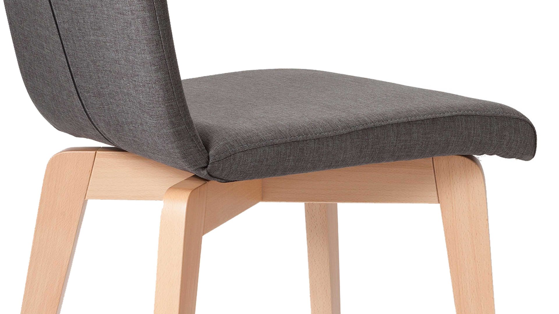 Polsterstuhl Standard furniture factory aus Stoff in Grau Polsterstuhl, Sitzmöbel bzw. Massivholzmöbel Manon anthrazitfarbener Bezug Grand 7047, Sitzschale 3 & Buchegestell