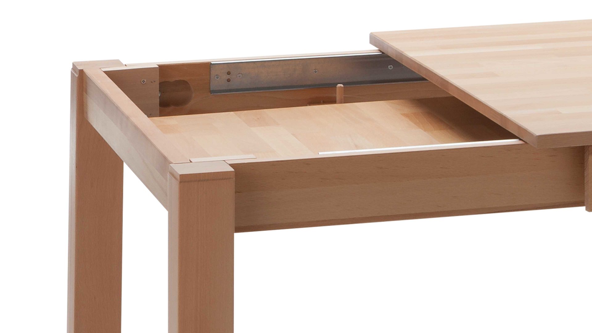 Auszugtisch Standard furniture factory aus Holz in Holzfarben Massivholztisch Fano mit Gestellauszug lackierte Kernbuche – ca. 140–190 x 90 cm