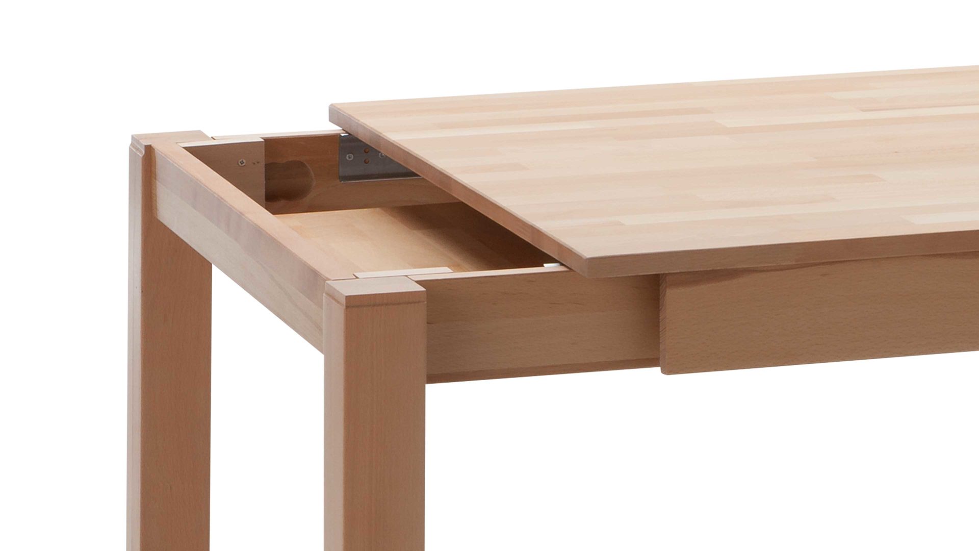 Auszugtisch Standard furniture factory aus Holz in Holzfarben Massivholztisch Fano mit Gestellauszug lackierte Kernbuche – ca. 160–260 x 90 cm