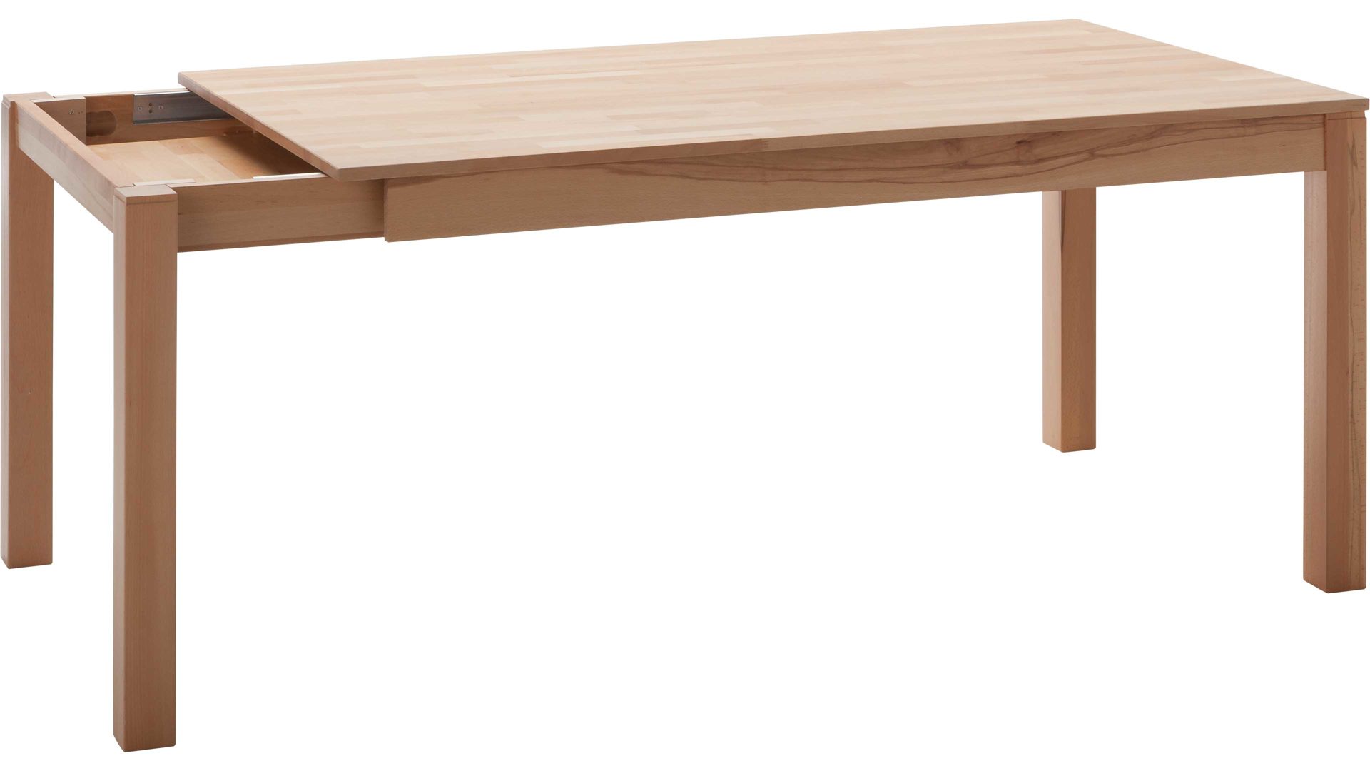 Auszugtisch Standard furniture factory aus Holz in Holzfarben Massivholztisch Fano mit Gestellauszug lackierte Kernbuche – ca. 140–190 x 90 cm