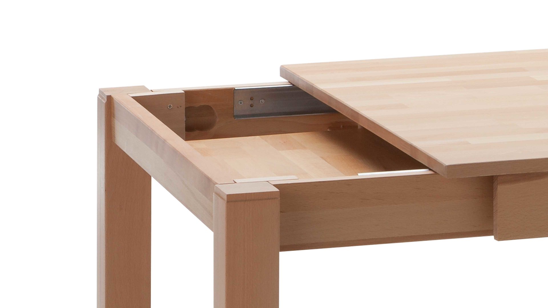 Auszugtisch Standard furniture factory aus Holz in Holzfarben Massivholztisch Fano mit Gestellauszug lackierte Kernbuche – ca. 140–190 x 90 cm