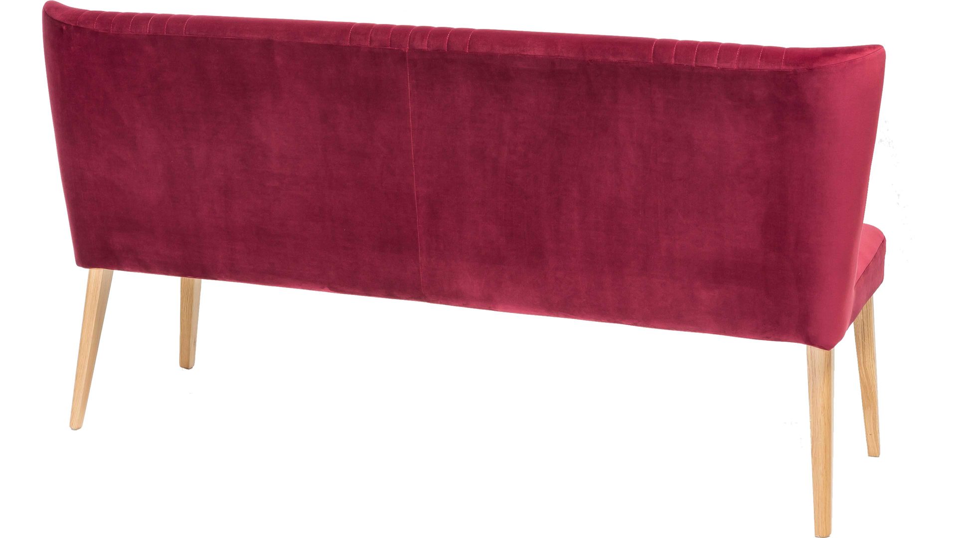 Polsterbank Standard furniture factory aus Stoff in Rot Polsterbank bzw. Sitzbank Jaca chiantifarbener Bezug Brussels 36 & Eiche – Länge ca. 162 cm