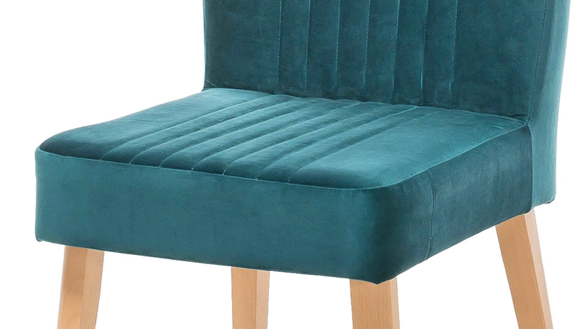 Polsterstuhl Standard furniture factory aus Stoff in Petrol Polsterstuhl bzw. Sitzmöbel Jan petrolfarbener Velours Brussels 707 & Eiche