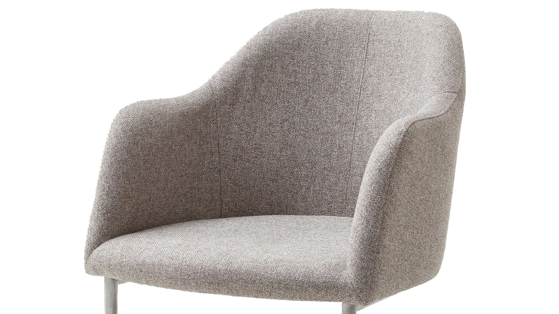 Schwingstuhl Standard furniture factory aus Stoff in Braun Armlehn-Schwingstuhl Charly taupefarbener Webstoff Nexus 9011 & Edelstahlgestell