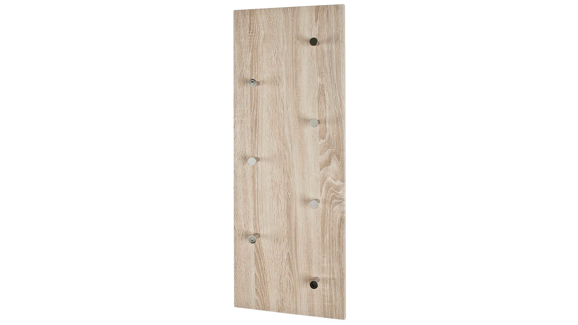 Wandgarderobe Haku aus Holz in Holzfarben Wandgarderobe inklusive Garderobenhaken eichefarbene Kunststoffoberflächen – sieben Haken