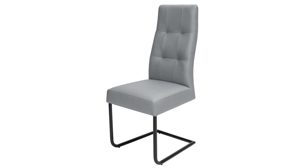 Schwingstuhl PARTNERRING COLLECTION aus Stoff in Grau PARTNERRING COLLECTION Schwingstuhl Hilo silbergraue Lederoptik Vega 80 & schwarzes Rundrohr