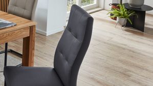 Schwingstuhl PARTNERRING COLLECTION aus Stoff in Dunkelgrau PARTNERRING COLLECTION Schwingstuhl Hilo dunkelgraue Lederoptik Vega 95 & schwarzes Rundrohr