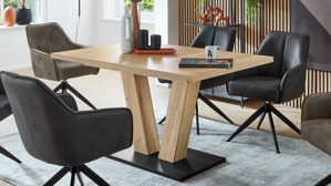 Auszugtisch PARTNERRING COLLECTION aus Holz in Holzfarben PARTNERRING COLLECTION Multi-Decor - Ausziehtisch Halifax Eiche & Schwarz - ca. 140 - 220 x 90 cm