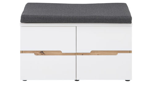 Garderoben-Set Innostyle aus Holz in Weiß Garderoben Serie Memphis - Garderoben-Set Weiß & Artisan Eiche - fünfteilig