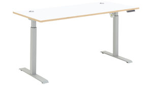 Schreibtisch Innostyle aus Holz in Weiß Büro Serie Memphis - Schreibtisch Weiß & Artisan Eiche - höhenverstellbar, ca. 160 x 77 cm