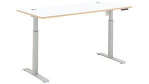 Schreibtisch Innostyle aus Holz in Weiß Büro Serie Memphis - Schreibtisch Weiß & Artisan Eiche - höhenverstellbar, ca. 160 x 77 cm