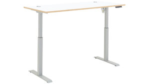 Schreibtisch Innostyle aus Holz in Weiß Büro Serie Memphis - Schreibtisch Weiß & Artisan Eiche - höhenverstellbar, ca. 160 x 77 cm