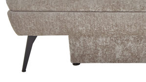 Schlafsofa Restyl aus Stoff in Hellbraun Schlafsofa Terri taupefarbener Chenillebezug 2-7092 & schwarze Metallfüße