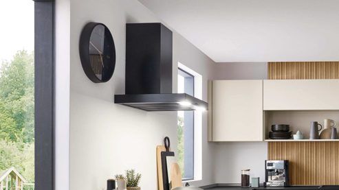 Einbauküche Nobilia® aus Holz in Beige nobilia® Einbauküche Easytouch mit Elektrogräten Sand & Stripewood light - Stellfläche ca. 350 x 340 cm