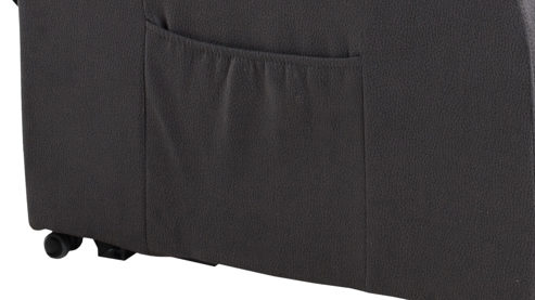 Relaxsessel Duo collection aus Stoff in Anthrazit Delphi Relaxsessel mit Aufstehhilfe anthrazitfarbener Mikorfaserbezug & schwarzes Metallgestell