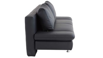 Schlafsofa comfortmaster besser sitzen, liegen, leben aus Leder in Anthrazit Comfortmaster Schlafsofa Mia anthrazitfarbenes Leder 12-1220 & Chromfüße - Breite ca. 200 cm
