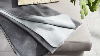 Wohndecke Interliving aus Mischgewebe in Grau Interliving Wohndecke Serie 9103 Schiefer & Eis – ca. 150 x 200 cm