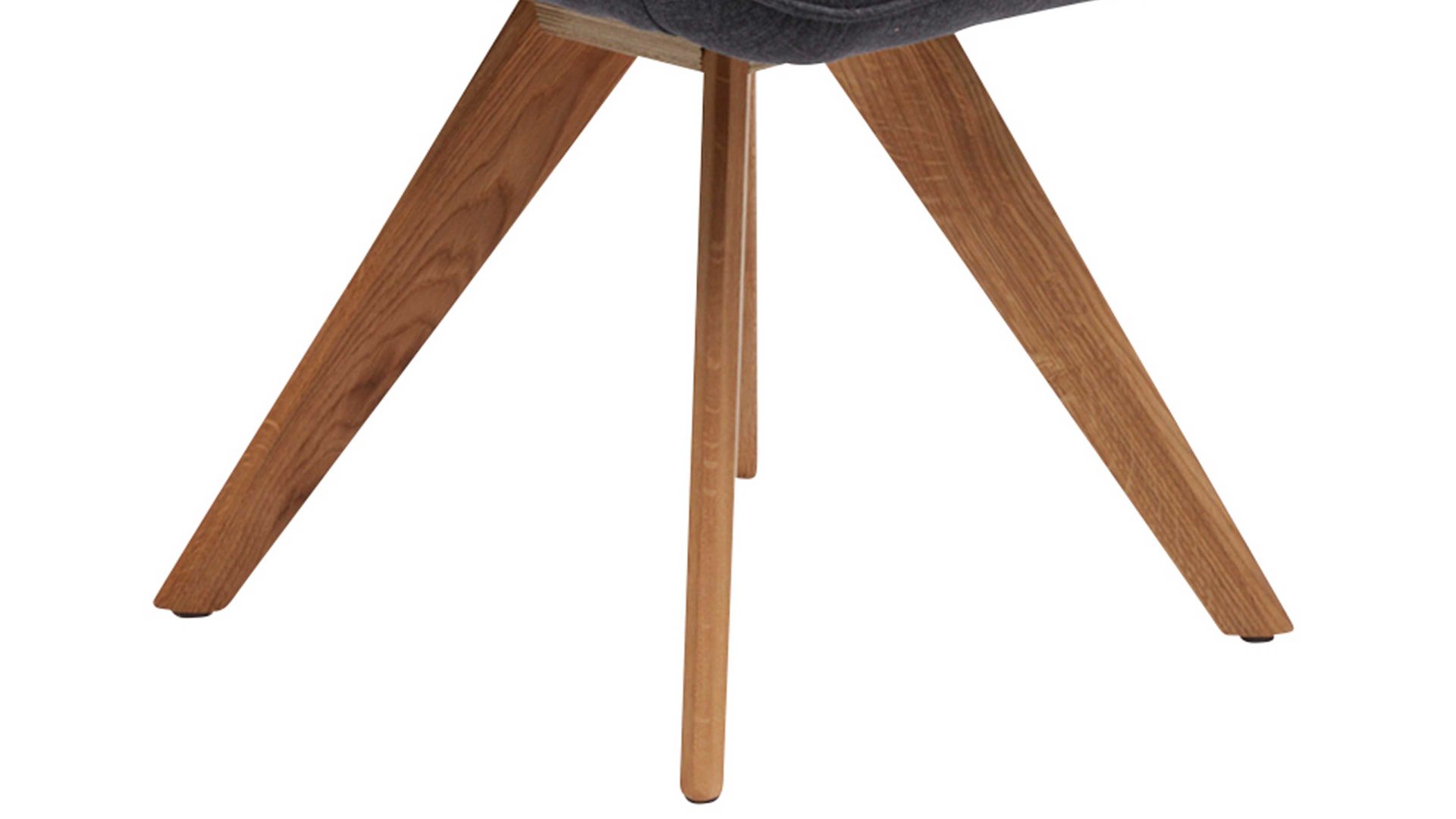 Polsterstuhl Interliving aus Stoff in Dunkelgrau Interliving Esszimmer Serie 5102 – Polsterstuhl mit Drehfunktion graphitfarbener Bezug Tirol 480 & Wildeiche