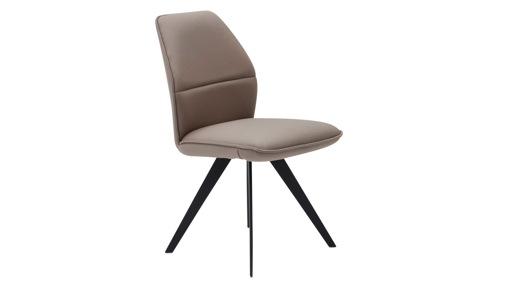 Polsterstuhl Interliving aus Stoff in Beige Interliving Esszimmer Serie 5102 – Polsterstuhl U331 mit Drehfunktion sandfarbene Mikrofaser Atlantis 914 & schwarzes Eisen