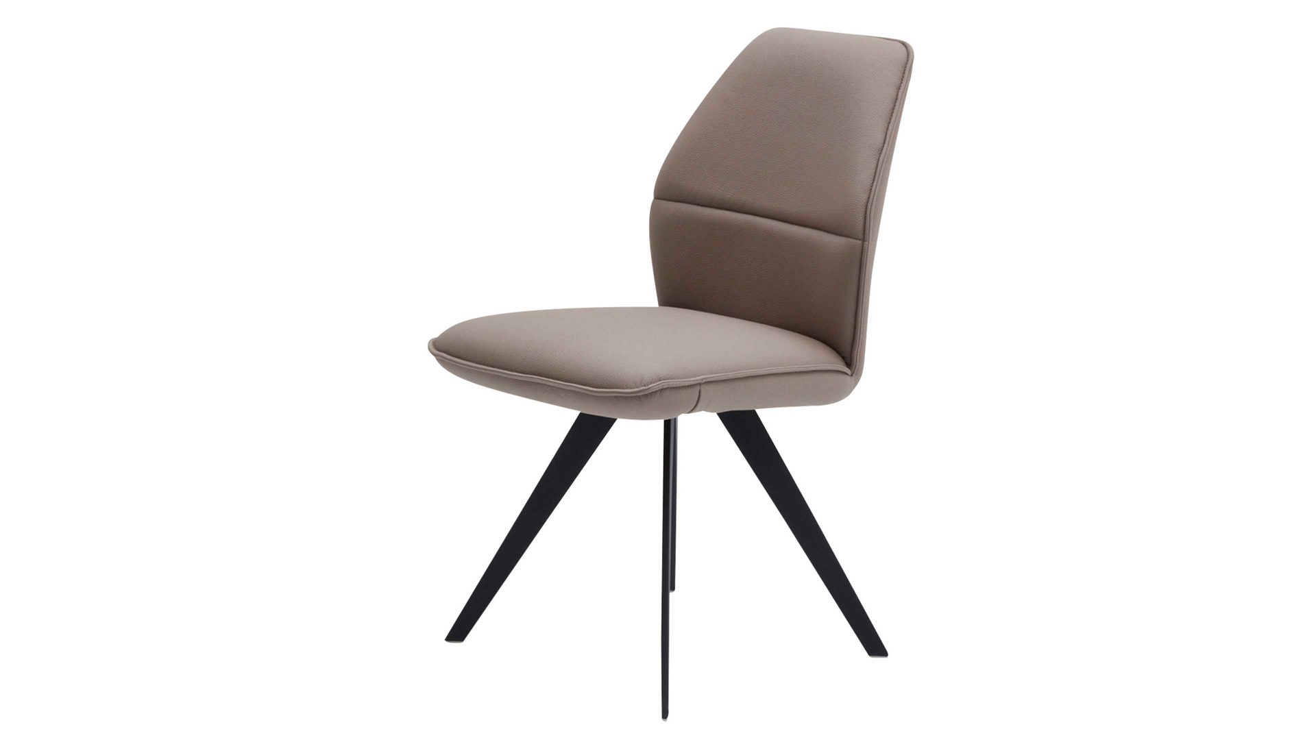 Polsterstuhl Interliving aus Stoff in Beige Interliving Esszimmer Serie 5102 – Polsterstuhl mit Drehfunktion sandfarbene Mikrofaser Atlantis 914 & schwarzes Eisen