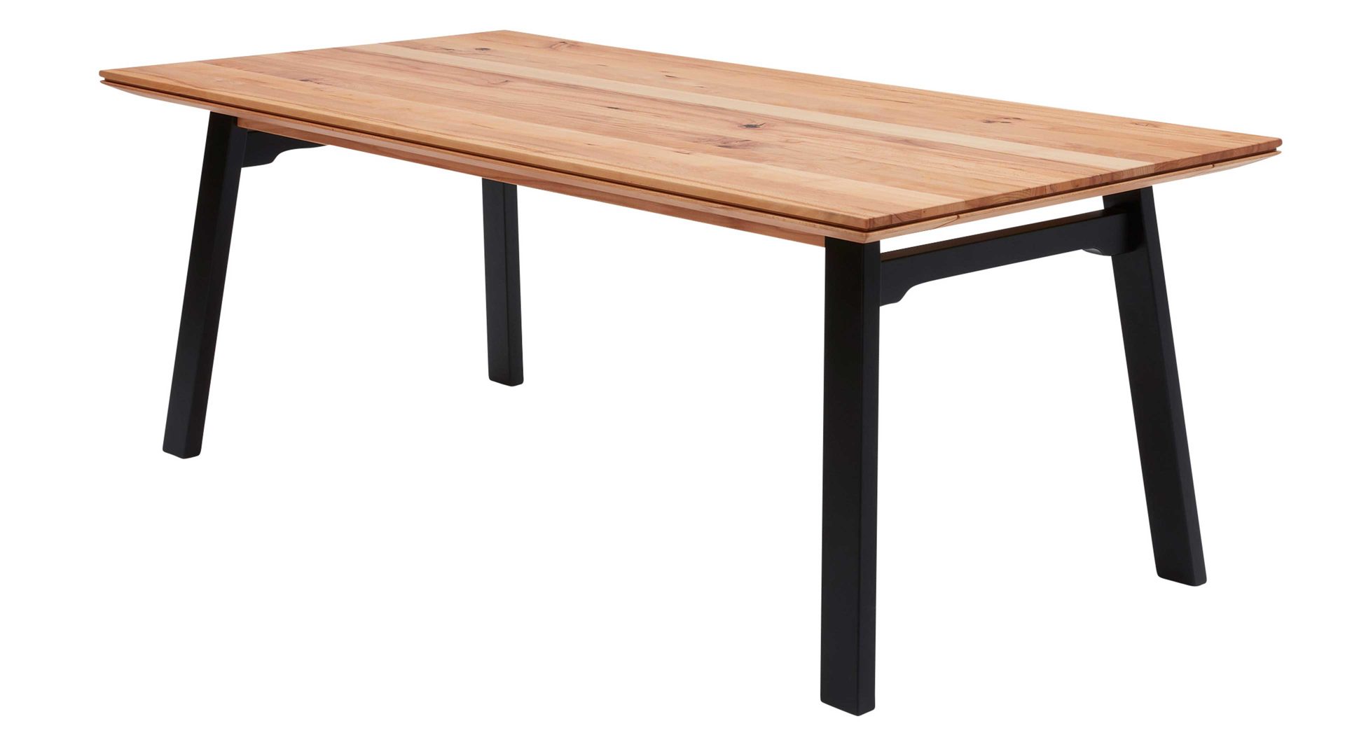 Auszugtisch Interliving aus Holz in Holzfarben Interliving Esszimmer Serie 5102 – Auszugtisch V513 Charakter-Kernbuche & schwarzes Eisen – ca. 200-250 x 100 cm