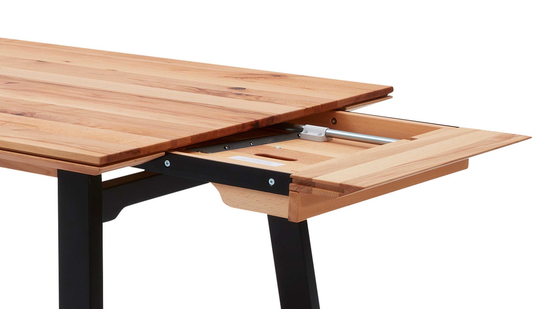 Auszugtisch Interliving aus Holz in Holzfarben Interliving Esszimmer Serie 5102 – Auszugtisch Charakter-Kernbuche & schwarzes Holz – ca. 200-250 x 100 cm