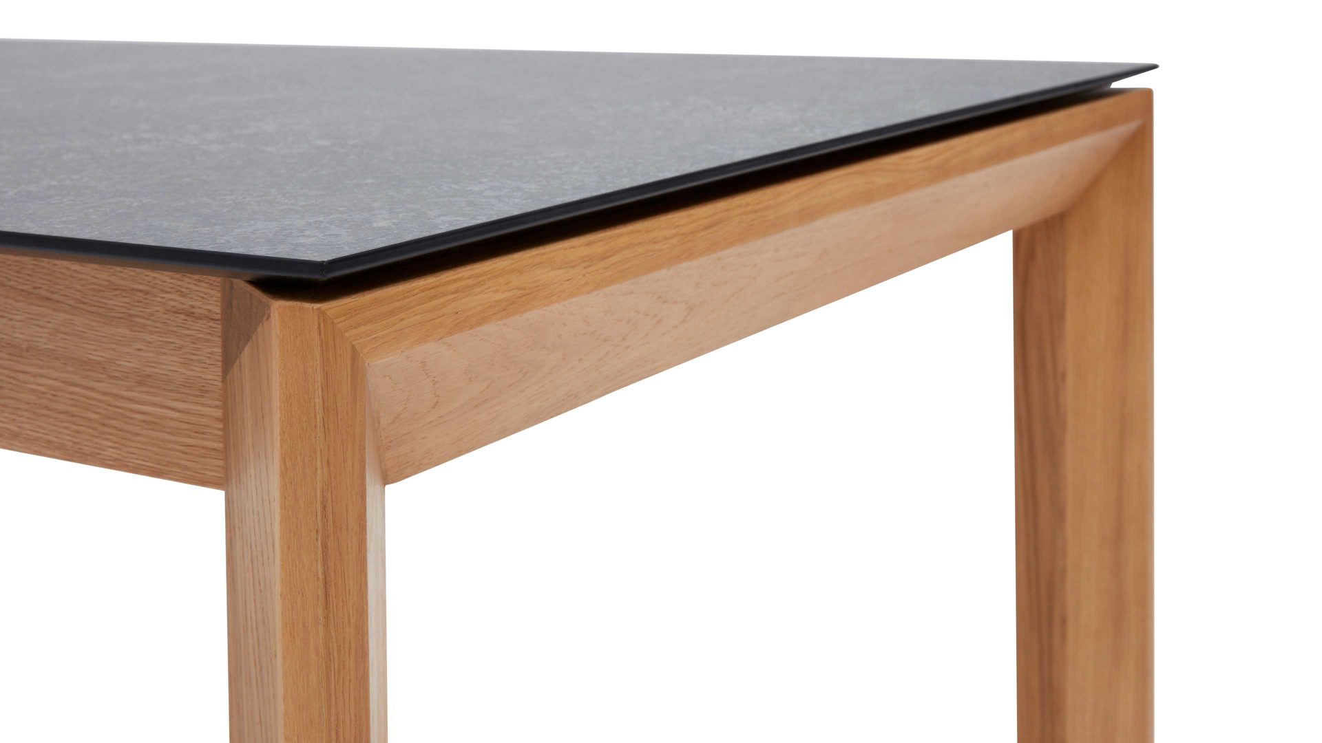 Auszugtisch Interliving aus Holz in Grau Interliving Esszimmer Serie 5102 – Auszugtisch granitfarbenes HPL & Wildeiche – ca. 160-260 x 90 cm