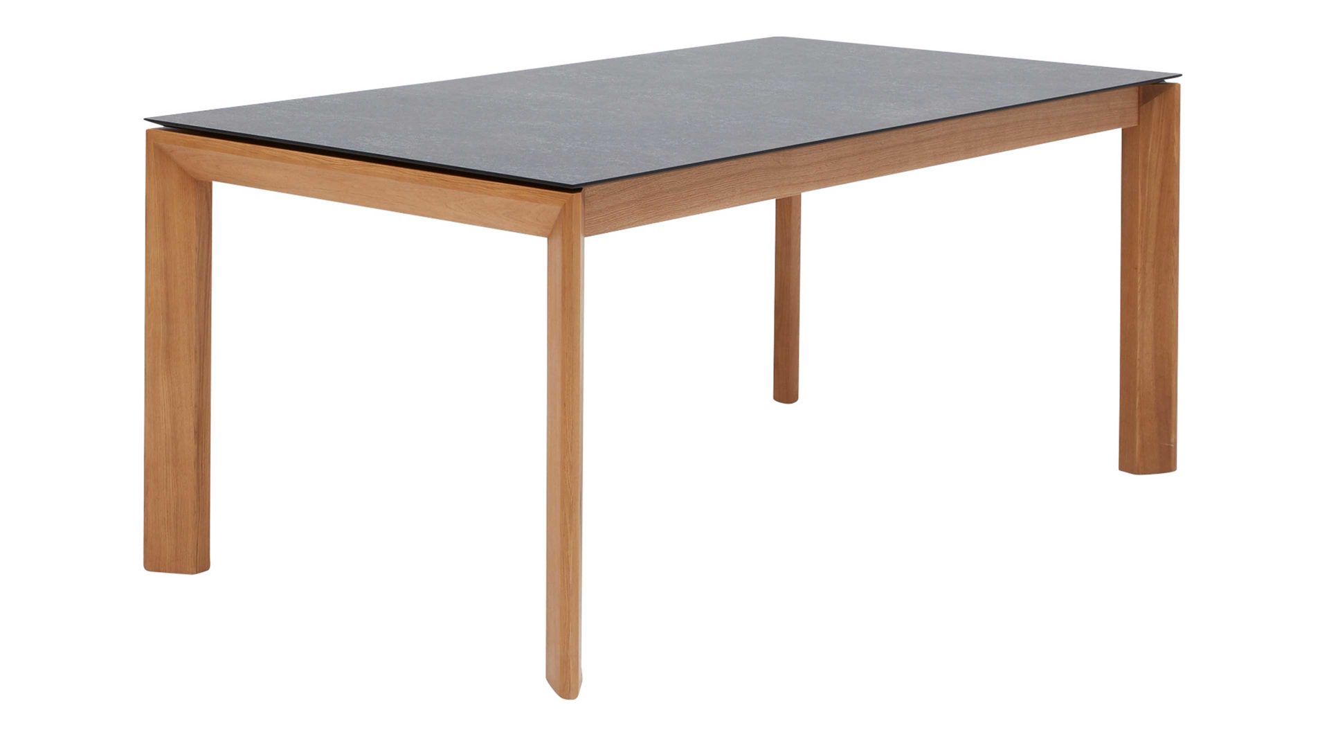 Auszugtisch Interliving aus Holz in Grau Interliving Esszimmer Serie 5102 – Auszugtisch granitfarbenes HPL & Wildeiche – ca. 160-260 x 90 cm