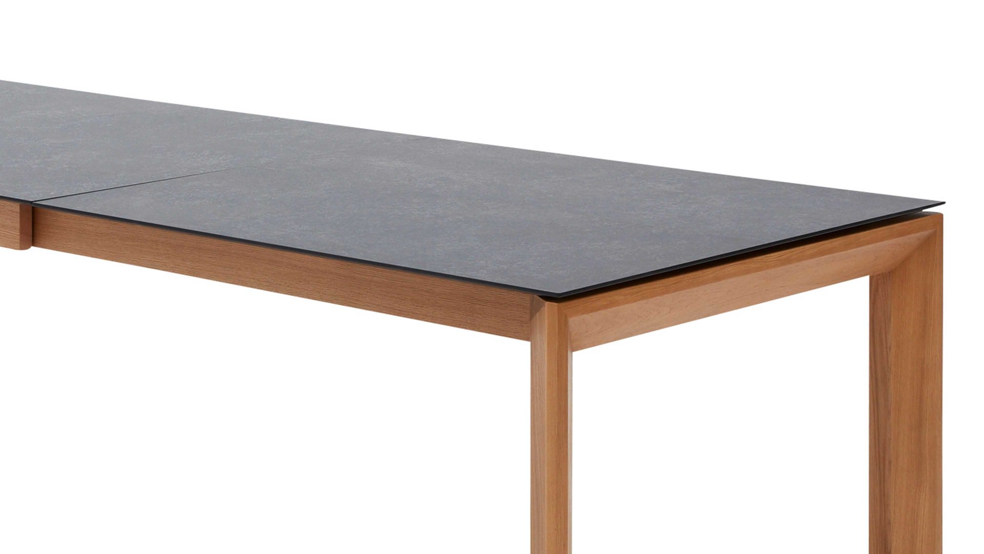 Auszugtisch Interliving aus Holz in Grau Interliving Esszimmer Serie 5102 – Auszugtisch V133 granitfarbenes HPL & Wildeiche – ca. 180-280 x 90 cm