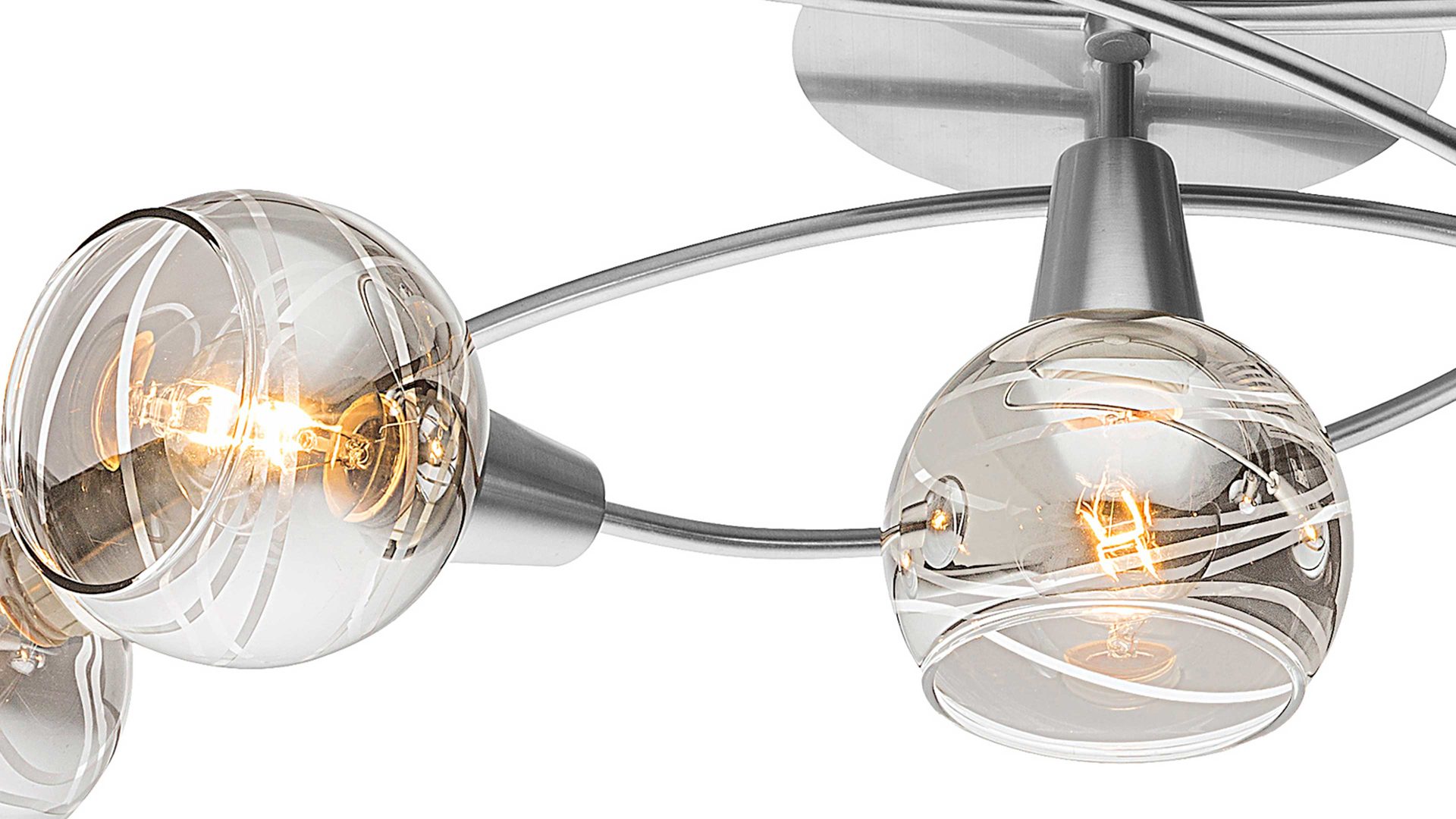 Deckenleuchte Globo lighting aus Glas in Grau GLOBO LED-Deckenleuchte Roman rauchfarbenes & klares Glas, Nickel matt – Länge ca. 63 cm