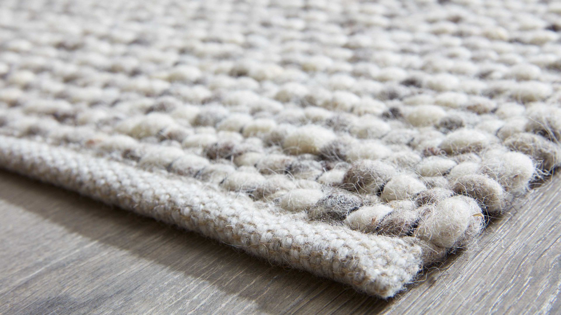 Handwebteppich Interliving aus Naturfaser in Weiß Interliving Teppich Serie B-8001 Kalkstein – ca. 170 x 240 cm