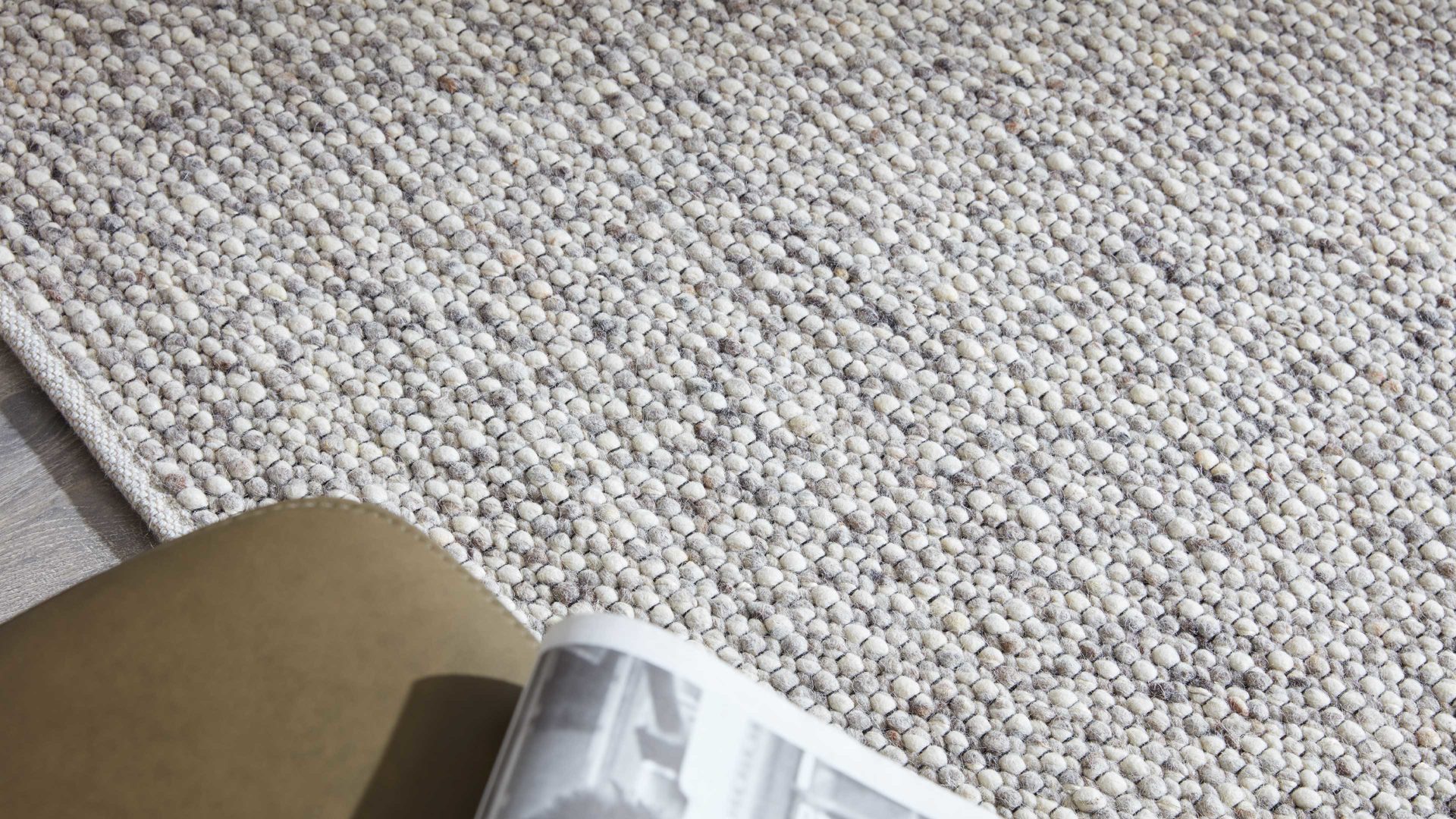 Handwebteppich Interliving aus Naturfaser in Weiß Interliving Teppich Serie B-8001 Kalkstein – ca. 90 x 170 cm