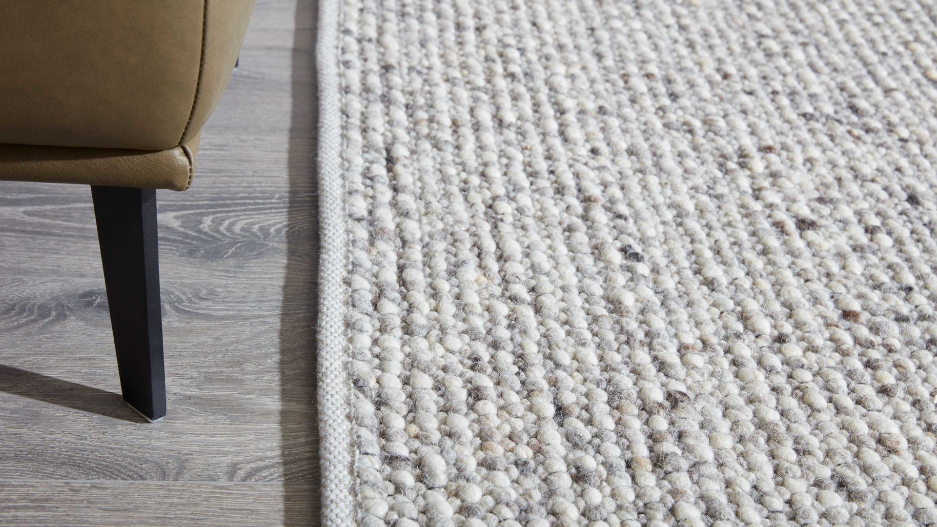 Handwebteppich Interliving aus Naturfaser in Weiß Interliving Teppich Serie B-8001 Kalkstein – ca. 250 x 340 cm