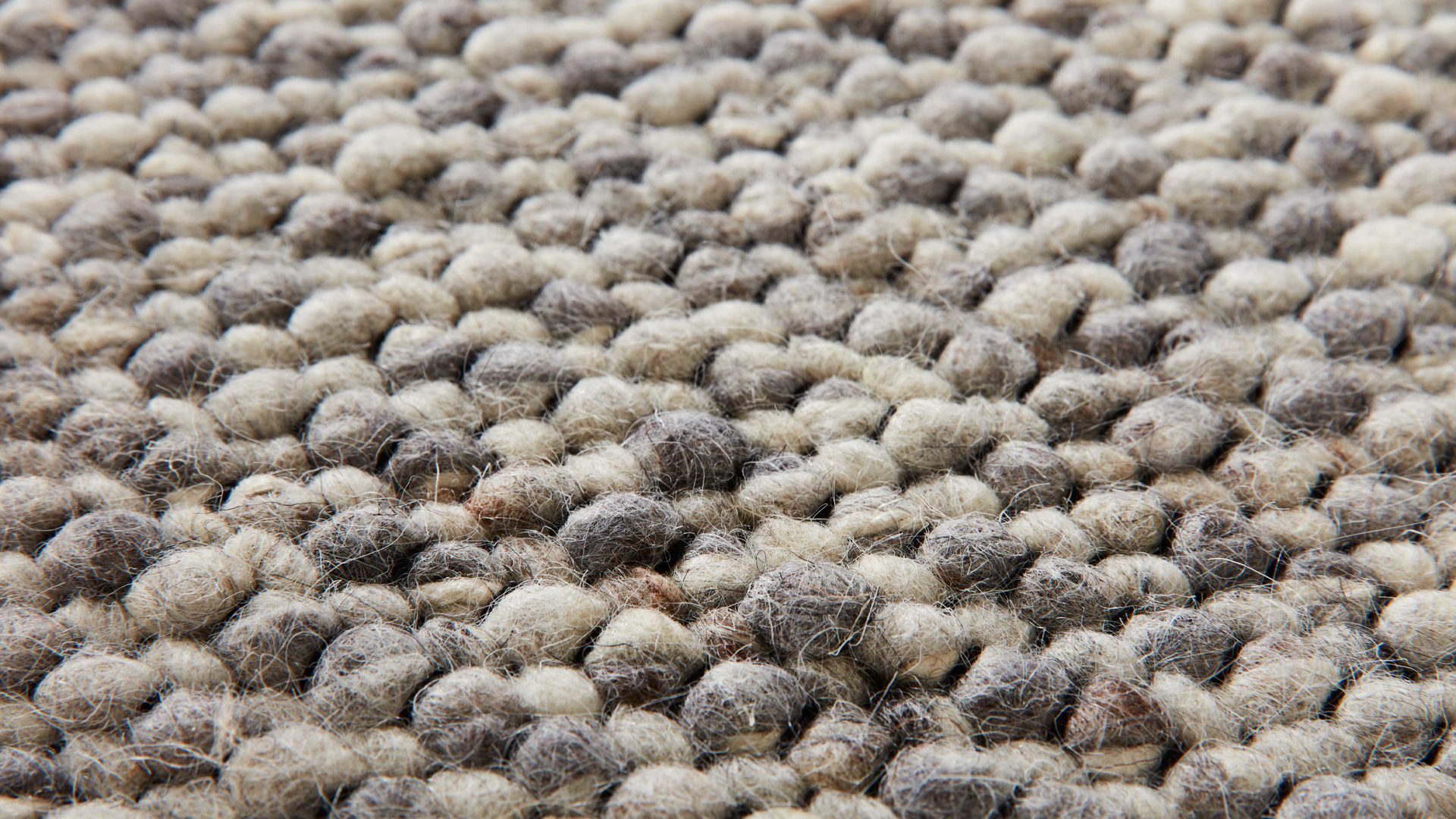 Handwebteppich Interliving aus Naturfaser in Hellgrau Interliving Teppich Serie B-8001 steinfarbene Schurwolle – ca. 250 x 290 cm