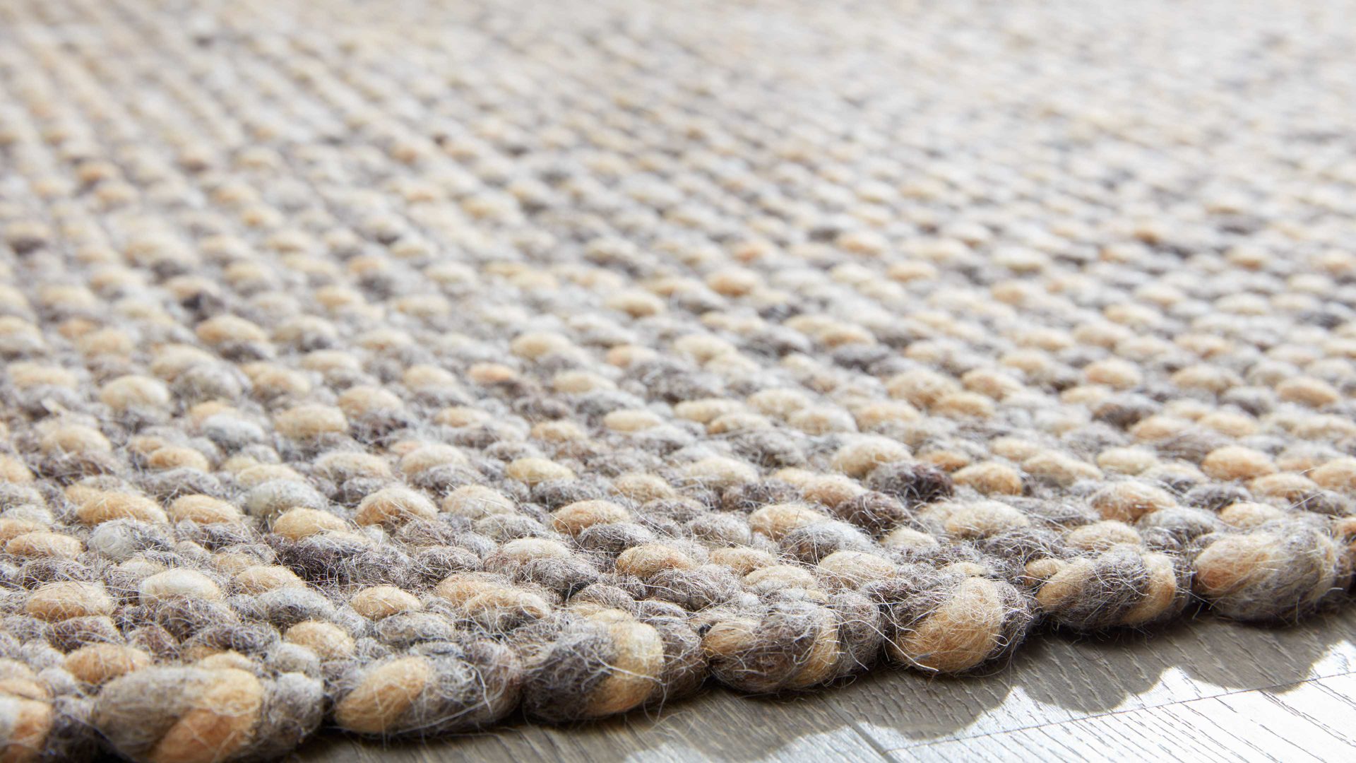 Handwebteppich Interliving aus Naturfaser in Hellbraun Interliving Teppich Serie B-8001 saharafarbene Schurwolle – ca. 90 x 170 cm