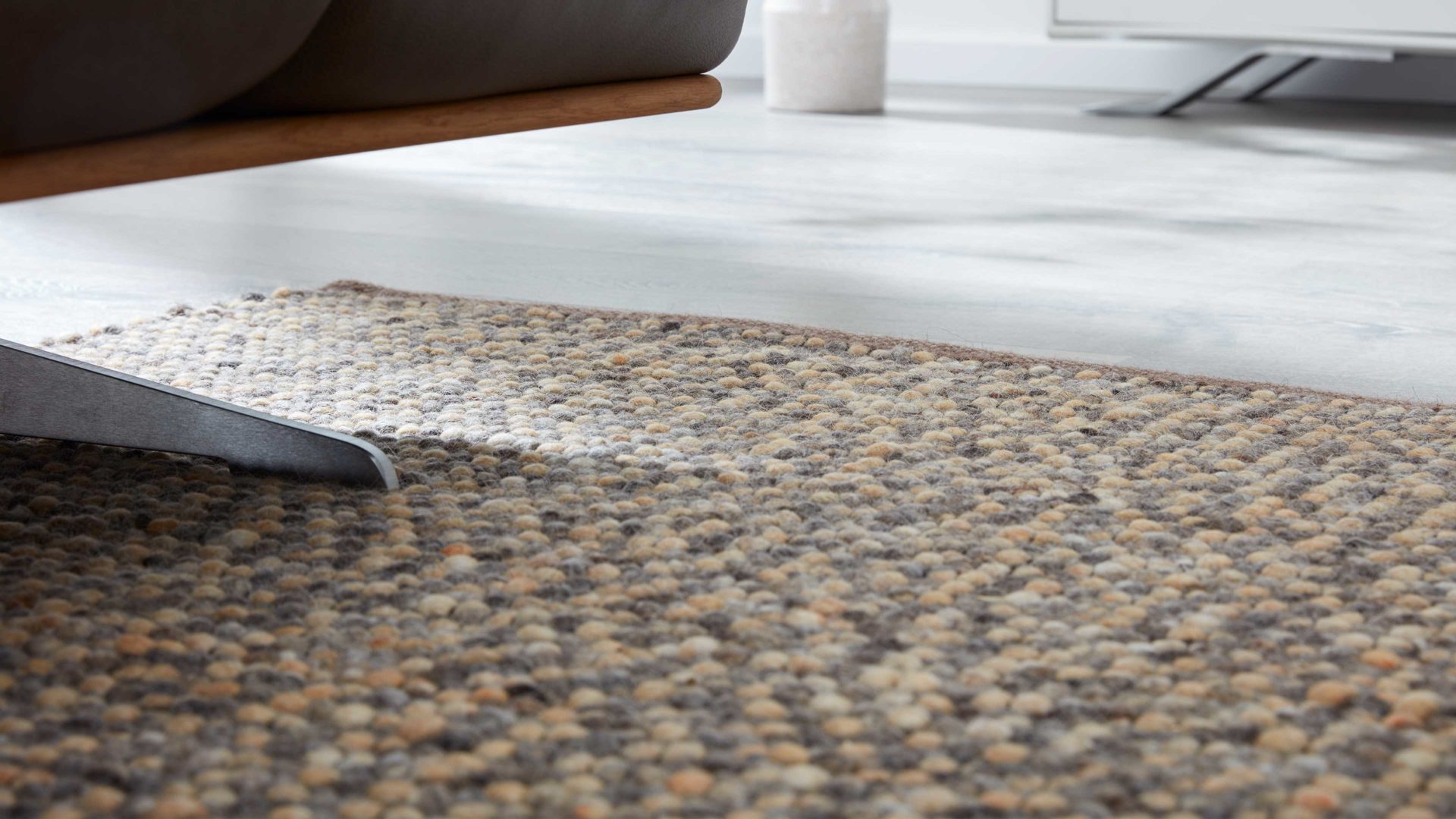 Handwebteppich Interliving aus Naturfaser in Hellbraun Interliving Teppich Serie B-8001 Sahara – ca. 200 x 240 cm