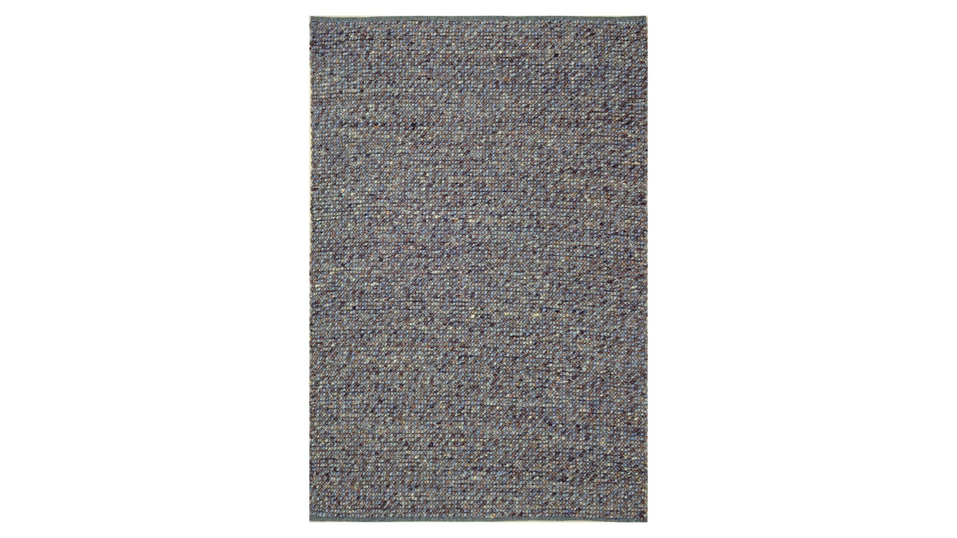 Handwebteppich Interliving aus Naturfaser in Dunkelblau Interliving Teppich Serie B-8001 oceanfarbene Schurwolle – ca. 250 x 290 cm