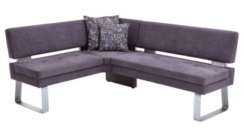 Eckbank combinessa aus Stoff in Anthrazit Combinessa Genesis - Eckbank anthrazitfarbene Mikrofaser 520-82 & Edelstahl – Stellfläche ca. 160 x 199 cm