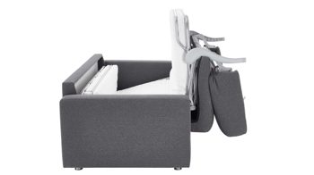 Schlafsofa comfortmaster besser sitzen, liegen, leben aus Stoff in Anthrazit Comfortmaster Messina Funktionssofa - Schlafcouch anthrazitfarbener Webstoff 8-2122 & Chromfüße 84 - Breite ca. 177 cm