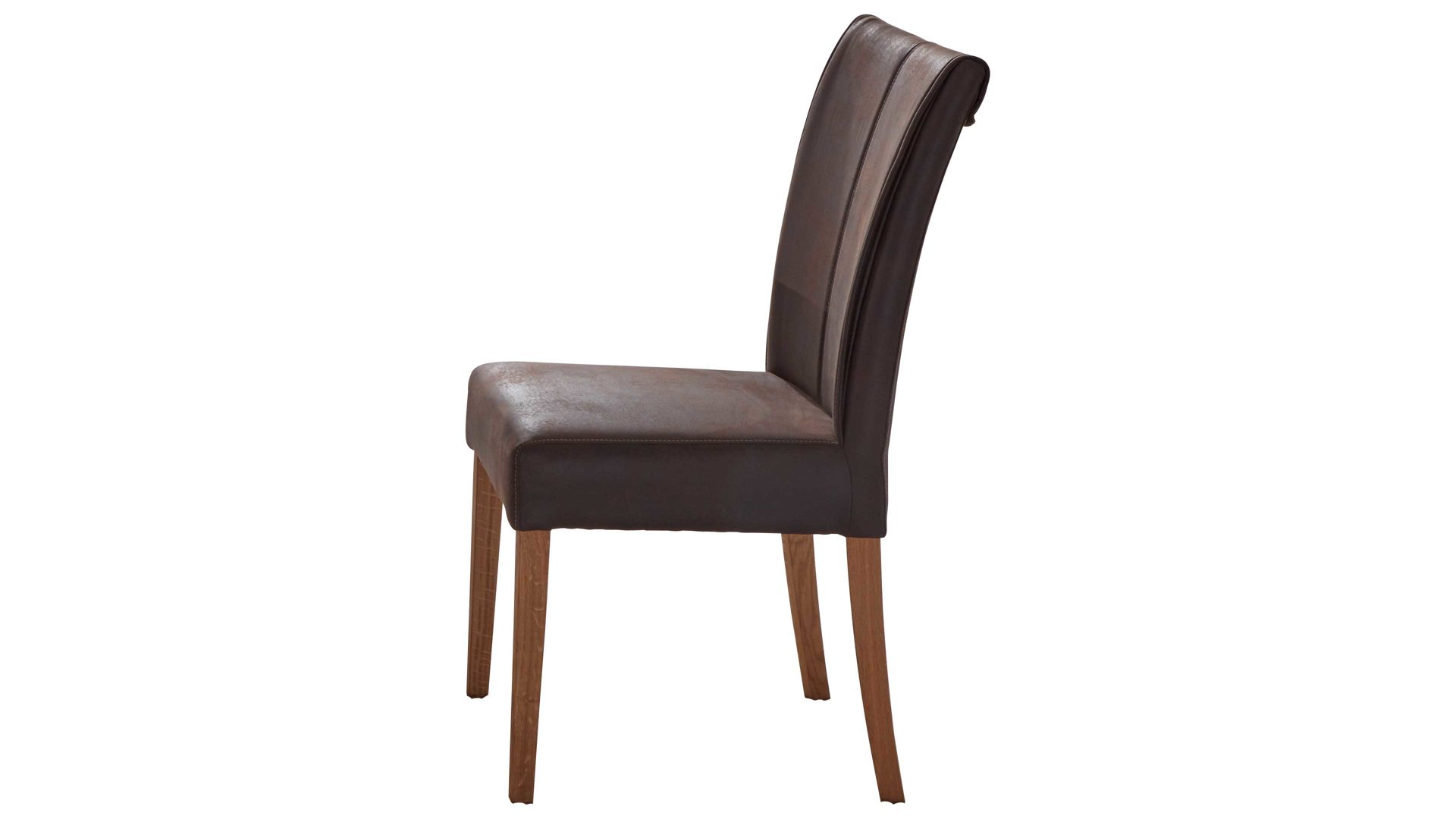 Vierfußstuhl Niehoff sitzmoebel aus Stoff in Dunkelbraun NIEHOFF SITZMÖBEL Polsterstuhl Alica moccafarbene Mikrofaser Aberdeen & Balkeneiche