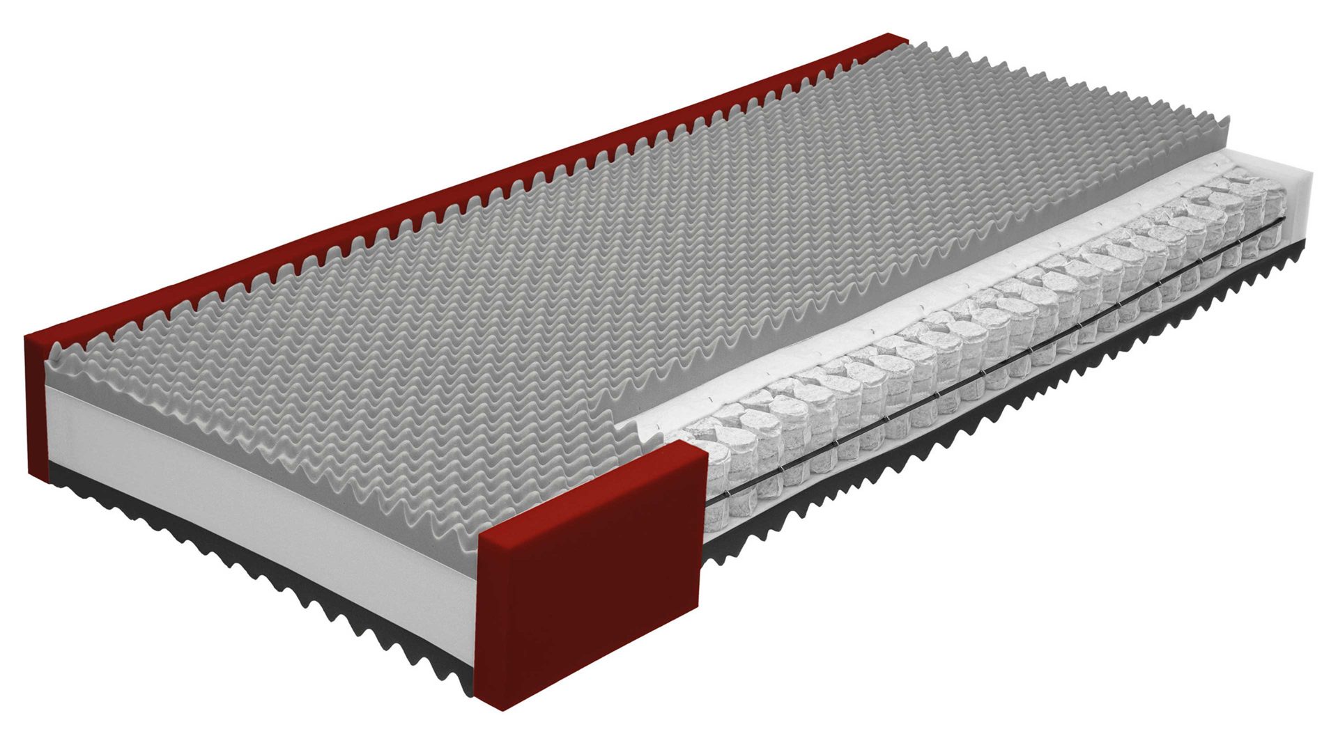 Federkernmatratze Interliving aus Stoff in Weiß Interliving Matratze Medikontur 1913 Taschenfederkern, H3 – Liegefläche ca. 80 x 190 cm