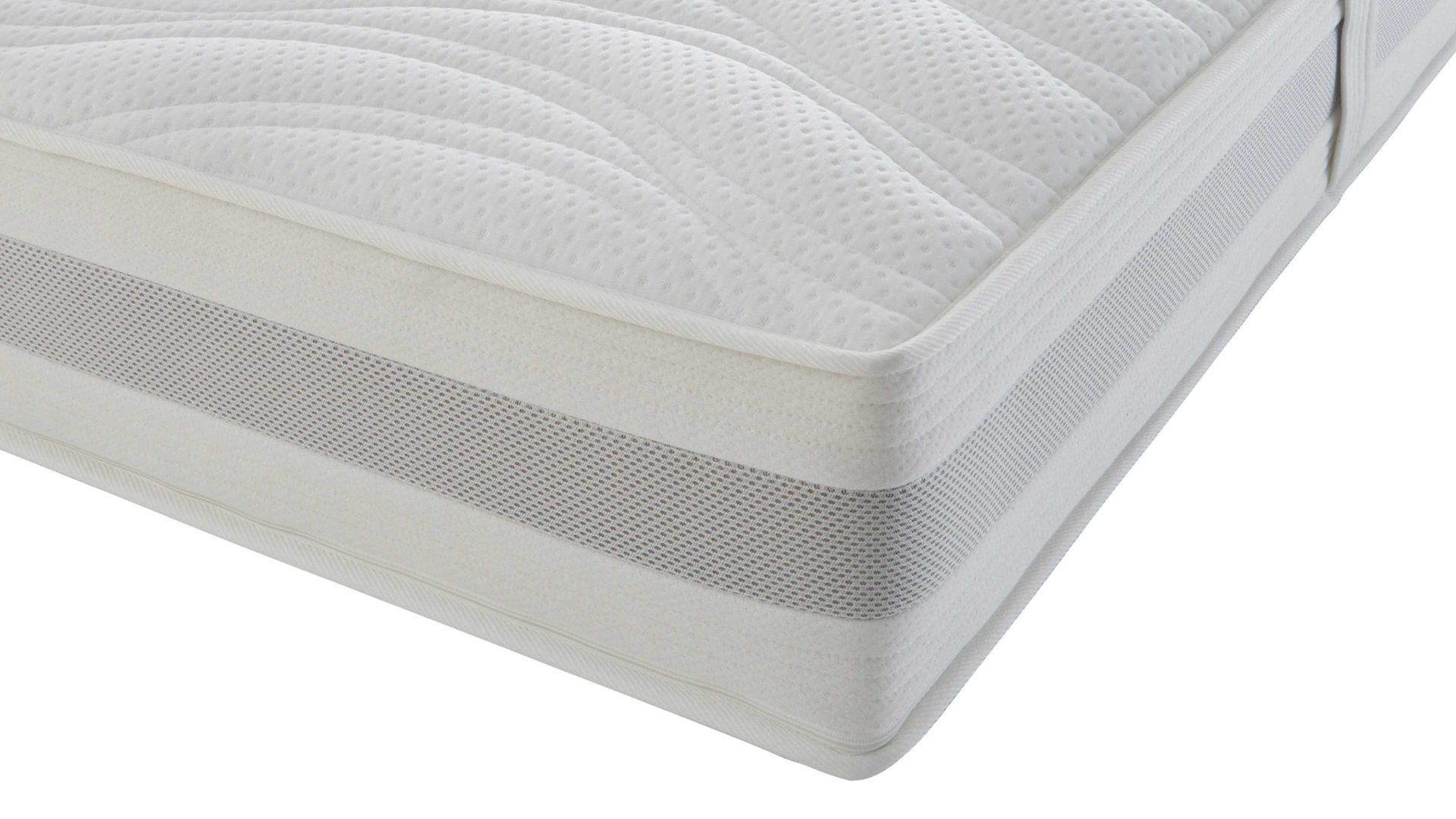 Federkernmatratze Interliving aus Stoff in Weiß Interliving Matratze Medikontur 1913 Taschenfederkern, H4 – Liegefläche ca. 100 x 190 cm