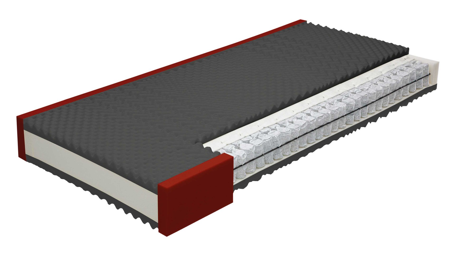 Federkernmatratze Interliving aus Stoff in Weiß Interliving Matratze Medikontur 1911 Taschenfederkern, H3 – Liegefläche ca. 80 x 190 cm