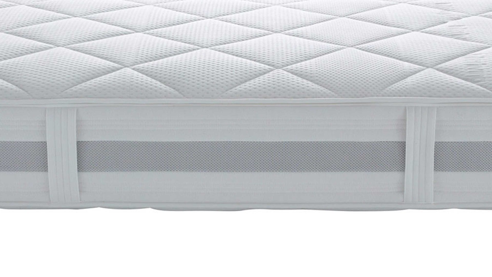 Federkernmatratze Interliving aus Stoff in Weiß Interliving Matratze Medikontur 1915 Taschenfederkern, H4 – Liegefläche ca. 160 x 200 cm